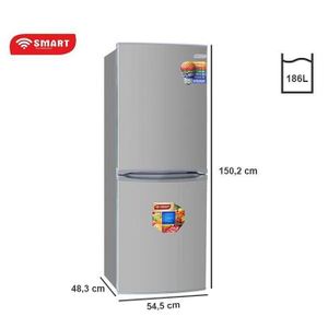 Smart  Réfrigérateur Combiné STCB-277H  – 2 Portes – Gris