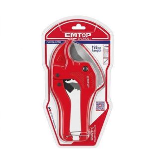 Coupe-Tube PVC Professionnel EMTOP - Capacité de Coupe Haute Précision - Lame en Acier Inoxydable Traité - Système à Cliquet Sans Effort - Idéal pour Tuyaux PVC, PPR, PE et PEX