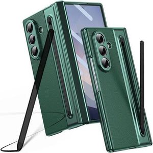 Diverse  Etui a rabat compatible Samsung Galaxy Z Fold 3 5G avec Stylet S intégrée - VERT