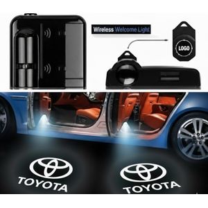 Projecteurs LED de Logo pour Porte de voiture : Edition TOYOTA -Installation sans perçage-Effet courtoisie  Lumineux (pack de 2)