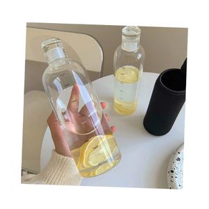 ShebSheb Bouteille d'eau transparente de 500 ml avec indicateur de temps - Suivi d'hydratation motivant, bouteille réutilisable sans BPA et étanche avec échelle horaire pour la salle de sport, le bureau et un usage quotidien