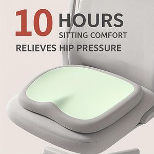 Coussin de siège ergonomique en mousse à mémoire de forme (Conçu pour une position assise prolongée) – Soutien réglable pour les hanches et les lombaires – Coussin de chaise portable pour le bureau, la voiture et la maison