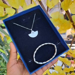 Bijoux chaîne homme simple agenté 2en1 chaîne bracelet pendentif ensemble bijoux accessoire homme inox luxe mode stylé homme cadeau homme coffret cadeau anniversaire femme fête pères Saint Valentin Mariage amour cœur 