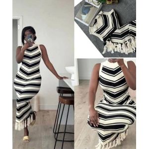 Chic Robe Dame - Blanc Noir