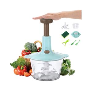 Hachoir Manuel à Pression Kitchen Hand 2.0L – Robot de Cuisine Multifonction pour Viande, Légumes et Aliments de Bébé