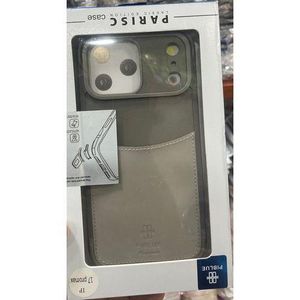 Divers Étui en cuir Compatible pour iPhone 17 Pro Max - Gris