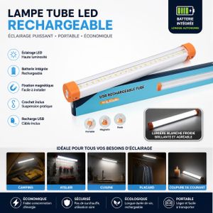 Lampe Tube LED Rechargeable USB – Éclairage Portable Magnétique