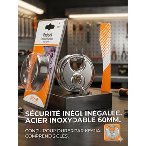 Cadenas de Disque 60mm en Acier Inoxydable – Sécurité Renforcée Anti-Cisaillement