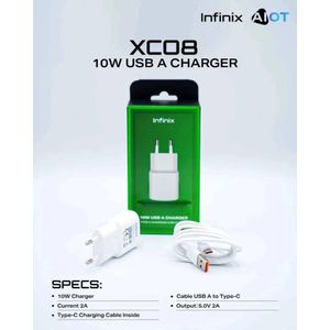 Infinix Câble et adaptateur micro USB U100XEA+XDM52 à charge rapide 10 W 2 en 1 BLANC