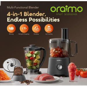 Oraimo Mixeur 4 En 1 OmniBlend - Mixeur, Hachage, Broyage, Trancheur - Blender Grande Capacité - Bonne Qualité