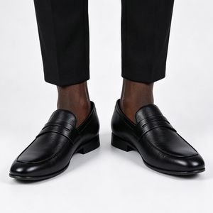VEOUNDK Mocassins Pour Hommes, Cuir Synthétique, Chaussures Habillées Professionnelles à Enfiler - Noir