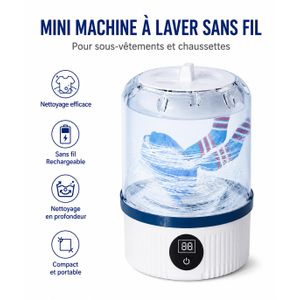 Article  Mini Machine À Laver Rechargeable Sans Fil Portable USB Pour Sous-Vêtements Chaussettes Et Petits Vêtements
