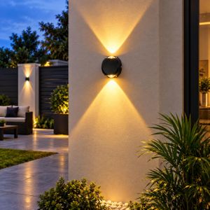luminium Dimmable LED Porche Lumière, Applique Murale, Chambre Lumière - IP65 Étanche - Noir