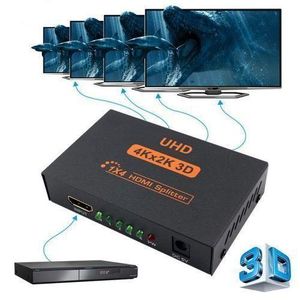 Répartiteur HDMI Ultra HD 4K à 4 ports, amplificateur et répéteur 1x4, hub 3D 1080p, 1 sortie sur 4, alimentation artificielle