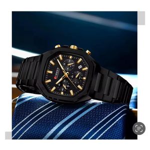 Curren Montre Homme en Acier Noir