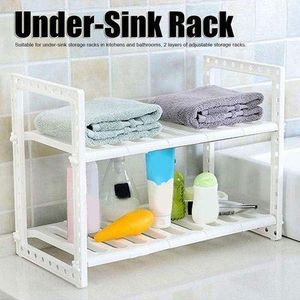 Étagère De Rangement Multifonctionnelle à 2 Niveaux, Adaptée Sous L’évier Très Cool