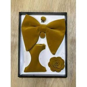 Coffret Noeud Mexicain Velours- Jaune