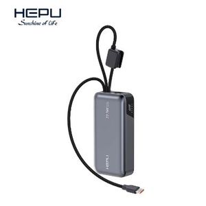 Power Bank HEPU HP-A05 – Mini Batterie 10 000 mAh 22.5W avec Câbles Intégrés