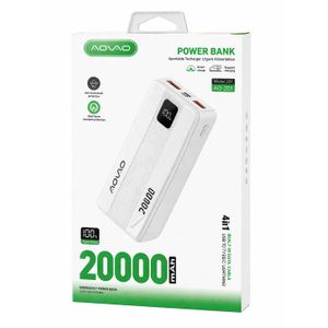 Power Bank AOVAO 20000mAh – Charge Rapide avec Écran LED – Câbles Intégrés