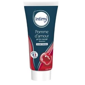 Intimy  - Gel de Massage - Parfum Pomme d'Amour - Plaisirs Sensuels et Gourmands - Sensation Douceur - Non gras, ne tache pas, ne colle pas - 200 mL -...