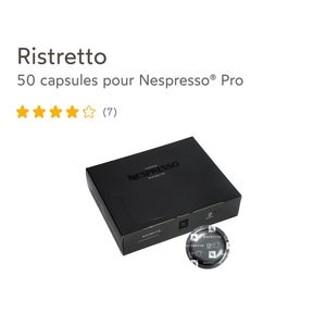 50 DOSETTES CAFE COMPATIBLES NESPRESSO PRO® - RISTRETTO - 1 Boite de 50  Dosettes Compatibles Nespresso Pro®