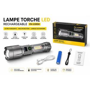 Led Article Lampe -power bank-Torche  Rechargeable PH-239DX Ultra Puissante