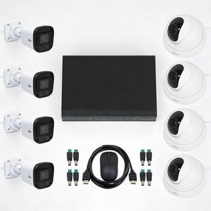 Uniview Kit Vidéosurveillance 8 Caméras Full HD - DVR 8 Voies -Professionnel - Installation facile - SANS DISQUE DUR