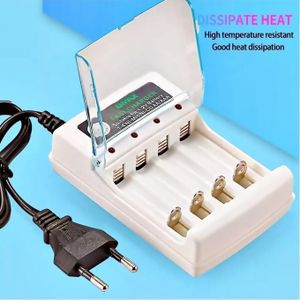 Chargeur Pour Piles Rechargeable - AC 220V Fiche Eu Avec Couvercle - chargeur de batteries - Blanc