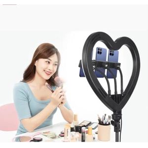 Ring Fill Light JM33-13  Heart = Cœur   14 pouce tres long trois supports pour téléphone Trépied 