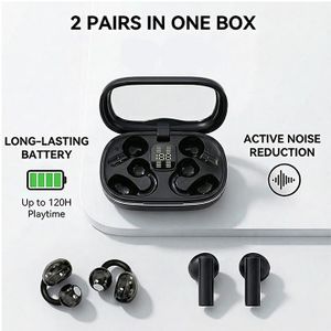 AFX AFXQ9 Écouteurs Bluetooth sans fil 2-en-1 V5.4 – Design à pince, son haute performance