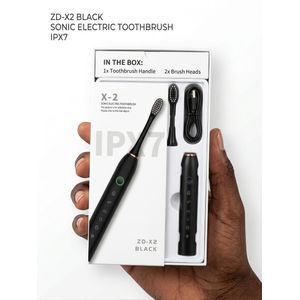 Brosse À Dents Électrique Sonique ZD-X2 Black - Rechargeable USB - Étanche IPX7 - Noir