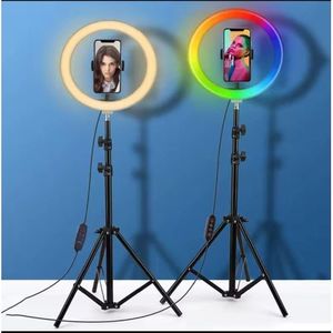 Ring Light LED 6 Pouces avec Trépied – Éclairage Multicolore pour Selfie