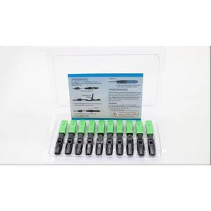 Lot 10 Connecteurs Fibre Optique SC/APC -Vert/Noir
