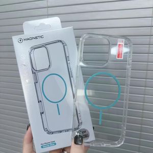 Coque Transparente-Bleue MagSafe iPhone 14 pro Max + Antichoc 