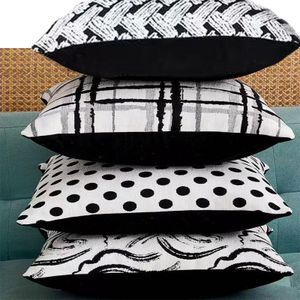 Pieces(4) Coussin de canapé Coussin décoratif à motifs carrés KD4545-006