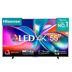 Hisense V QLED 55" Pouces - Wi-Fi - UHD TV -4K Androïd – -Youtub-Prime Noir - 24 Mois De Garantie