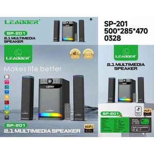 Leadder Home cinéma -SP-201 2.1 MULTIMEDIA SPEAKER - Bluetooth - AUX - USB - Radio FM