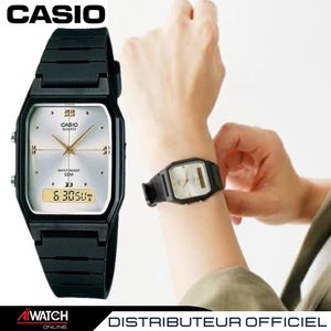 Casio Montre Homme – Bracelet Noir En Resine – Cadran Blanc – Boitier En Resine – 12 Mois De Garantie – Aw-48He-7Avdf