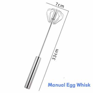 Batteur à œufs rotatif semi-automatique en acier inoxydable pour crème et mélange d'œufs