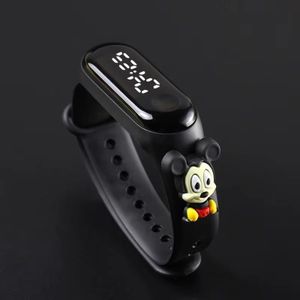 Montre électronique pour enfants bracelet étudiant LED dessin animé Mich - Noir