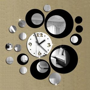 Horloge Murale 3D en Miroir Autocollante DIY Décorative, Art Mural Amovible pour Décoration Maison et Bureau
