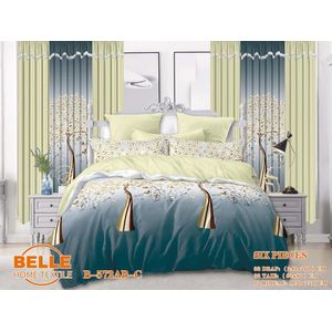 Belle Lot Complet : 2 Draps + 2 Taies + 2 Rideaux – Design Élégant et Confort Assuré