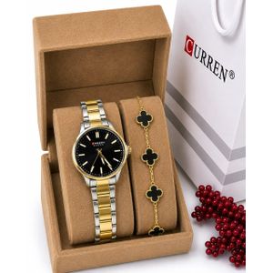 Curren Montre dame glamour fond noir +bracelet 