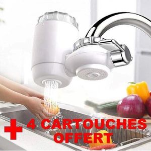 Filtre A Eau Purificateur De Robinet - (Blanc) + 04 Cartouche De Rechange Offerte (BLANC )