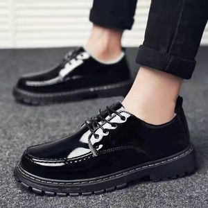AIDAILU Chaussure En Cuir Formelles Pour Homme D'affaires En Cuir Brillant De Pour Hommes - Noir