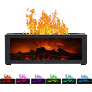 Diffuseur d'huiles essentielles Flamme 3D, 150 ml Humidificateur Lumière de Flamme de Cheminée avec minuterie, protection d'arrêt automatique