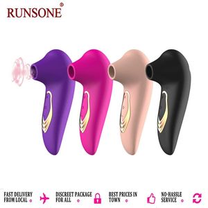 RUNSONE Vibrateur à succion portable pour femme, mini stimulateur oral pour les mamelons et le clitoris, puissant et rechargeable, 5 modes de succion et de vibrations, jouet sexuel compact pour adultes, cadeau idéal pour votre petite amie ou épouse.