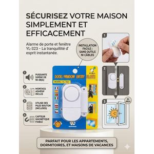 Alarme de Sécurité Sans Fil pour Portes et Fenêtres - Modèle YL-323 (90 dB)