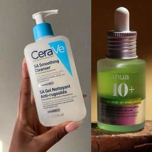 Cerave KIt 2en1- SA Gel Nettoyant Anti-rugosités et Serum Anua (A+)
