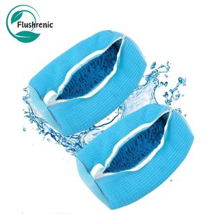 Flushrenic Sac de lavage pour chaussures pour machine à laver, paquet de 2, sac de lavage pour baskets, chaussures de sport, sac de lavage omnidirectionnel 360 pour tous types et tailles de chaussures